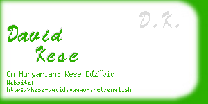 david kese business card